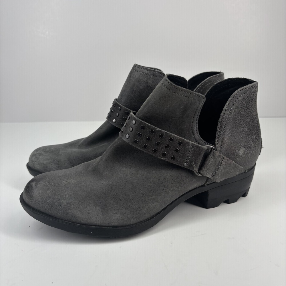 Sorel Lolla II Women's US‎ 7 Quarry Grey Waterproof Leather Studded Ankle Boots